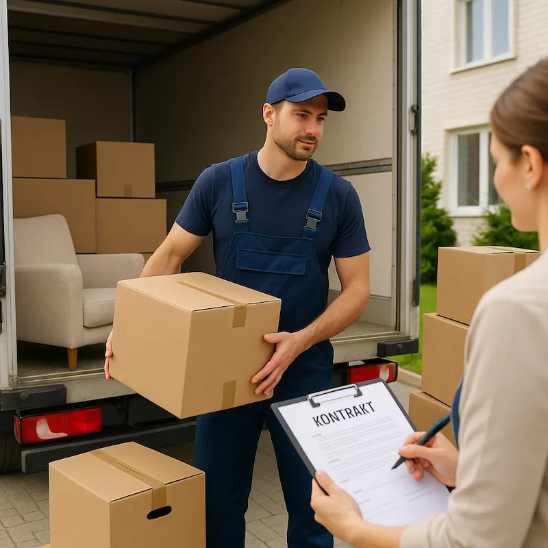 Flyttfirma lastar möbler i flyttbil – professionell och pålitlig tjänst